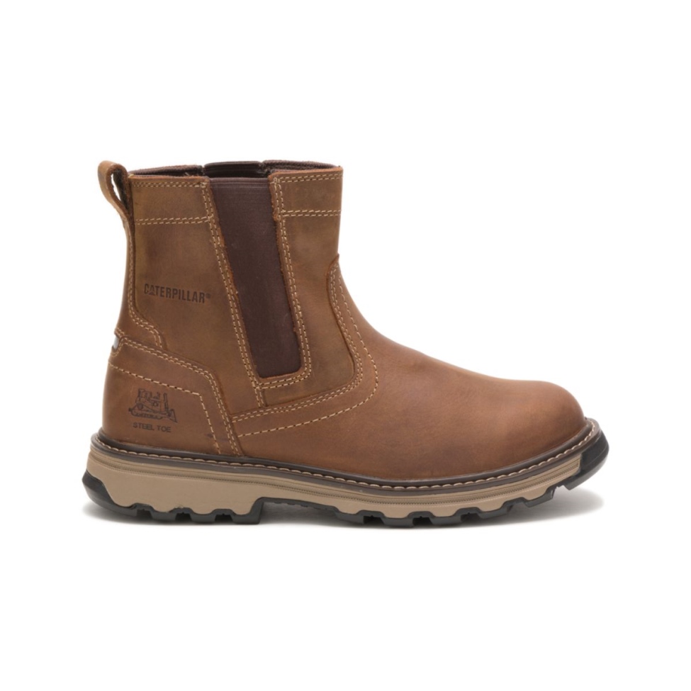 Botas De Trabajo Con Punta De Acero Pelton Para Hombre, Calzado Para Gatos, Color Marrón