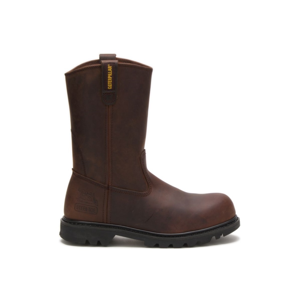 Botas De Trabajo Con Punta De Acero Revolver Marrón Para Hombre, Calzado Para Gatos