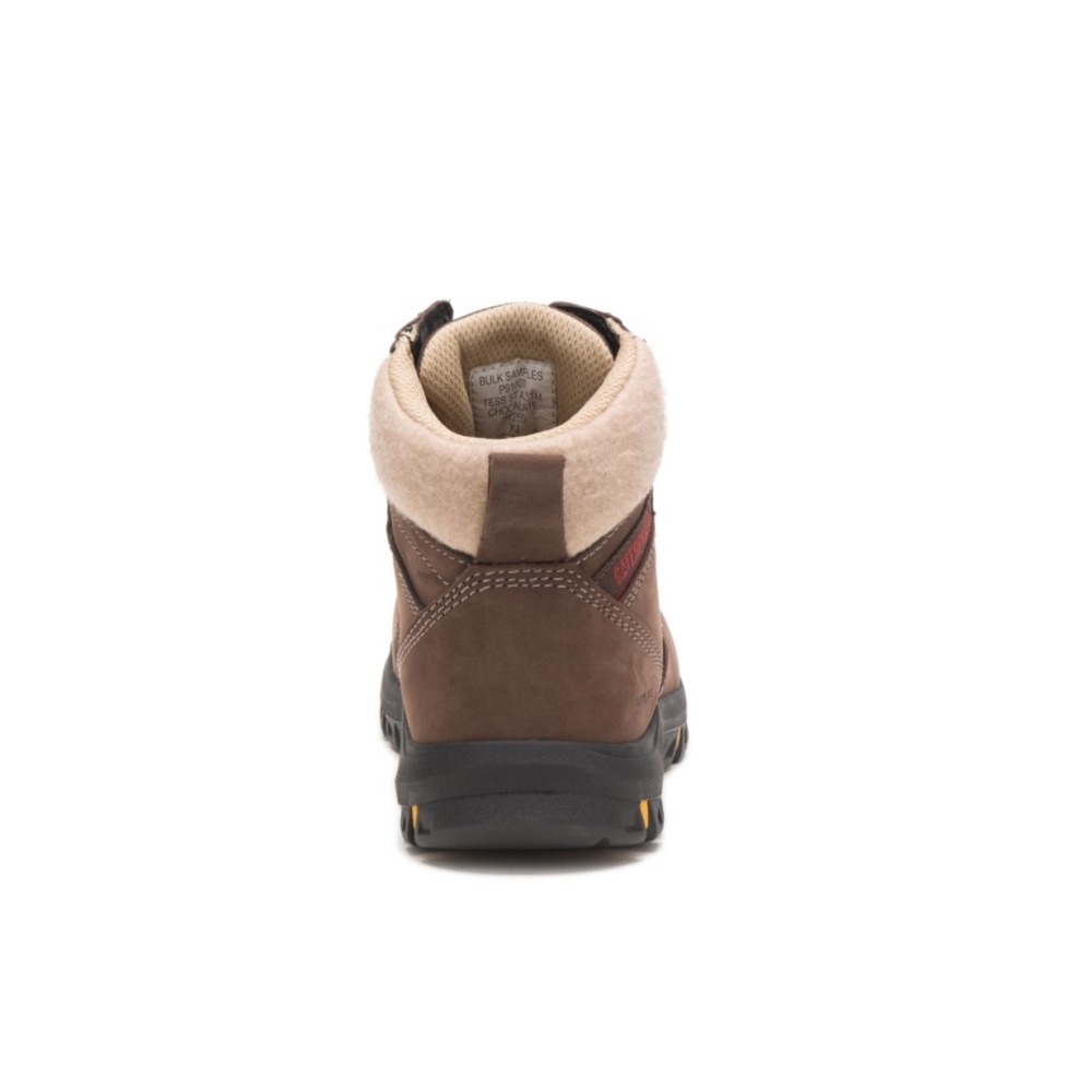 Botas De Trabajo Con Punta De Acero Para Mujer Tess De Chocolate Con Calzado Para Gatos