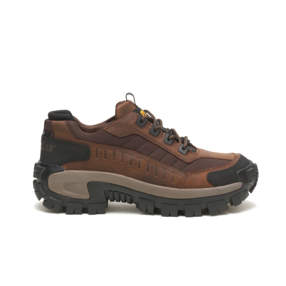 Zapato De Trabajo Con Punta De Acero Invasor Marrón Oscuro Para Hombre Cat Shoes