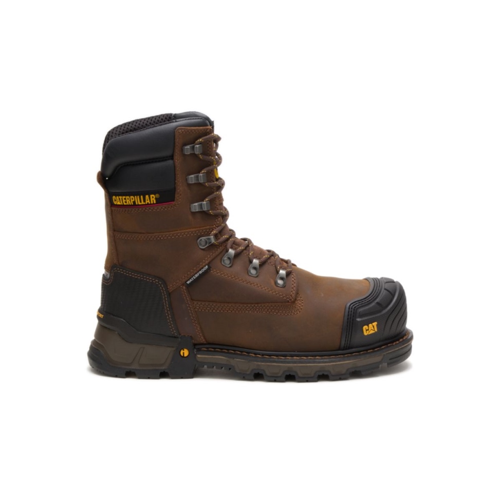 Calzado De Gato Para Hombre Excavator Xl 8 'bota De Trabajo Con Punta De Material Compuesto Marrón Oscuro
