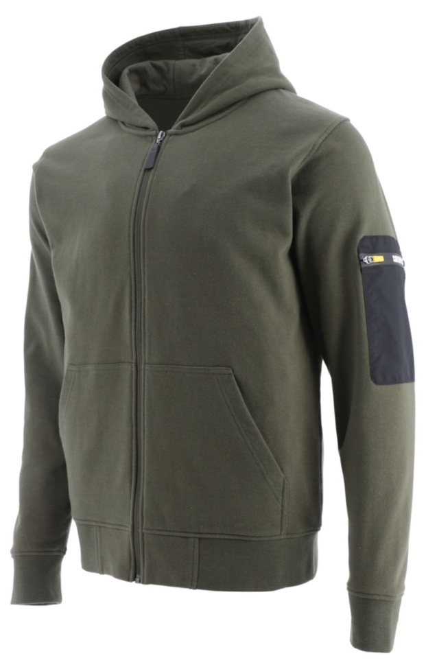 Calzado De Gato Sudadera Con Capucha Y Cremallera Completa Loopback Para Hombre Musgo Del Ejército
