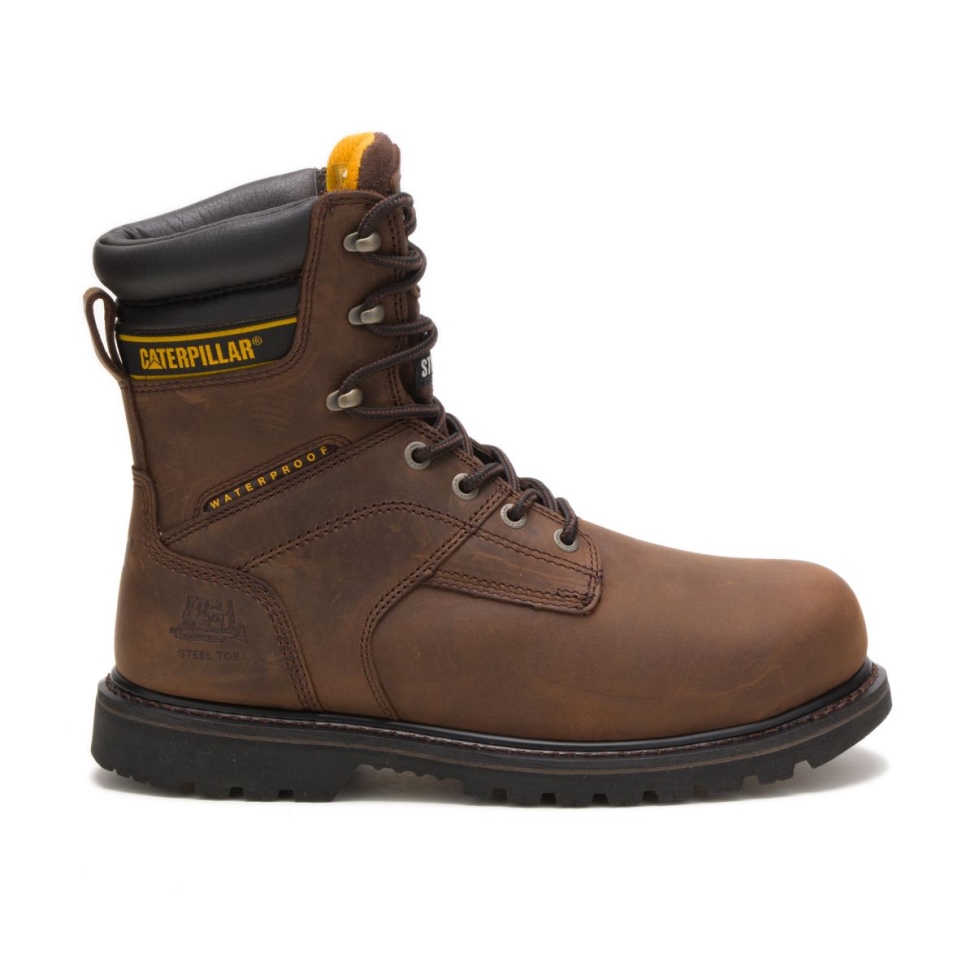 Calzado De Gato Para Hombre Salvo 8 'bota De Trabajo Impermeable Con Punta De Acero Thinsulate Marrón Oscuro