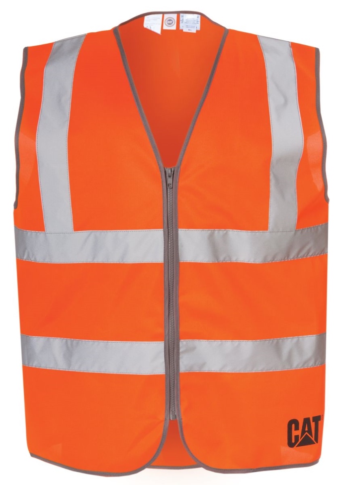 Calzado De Gato Para Hombre Naranja Chaleco De Alta Visibilidad Con Cremallera Para Hombre