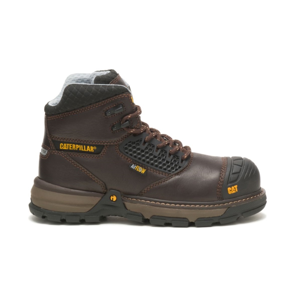 Calzado De Gato Para Mujer Excavator Superlite Cool Carbon Composite Toe Bota De Trabajo Marrón Oscuro