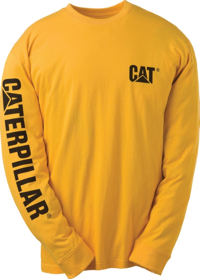 Calzado De Gato Camiseta Amarilla De Manga Larga Con La Marca Registrada De Los Hombres