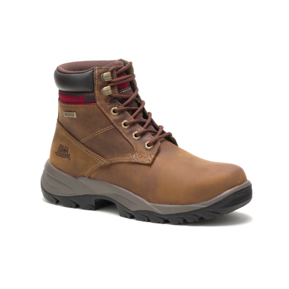 Botas De Trabajo Impermeables Dryverse 6' Para Mujer Beige Oscuro Cat Calzado