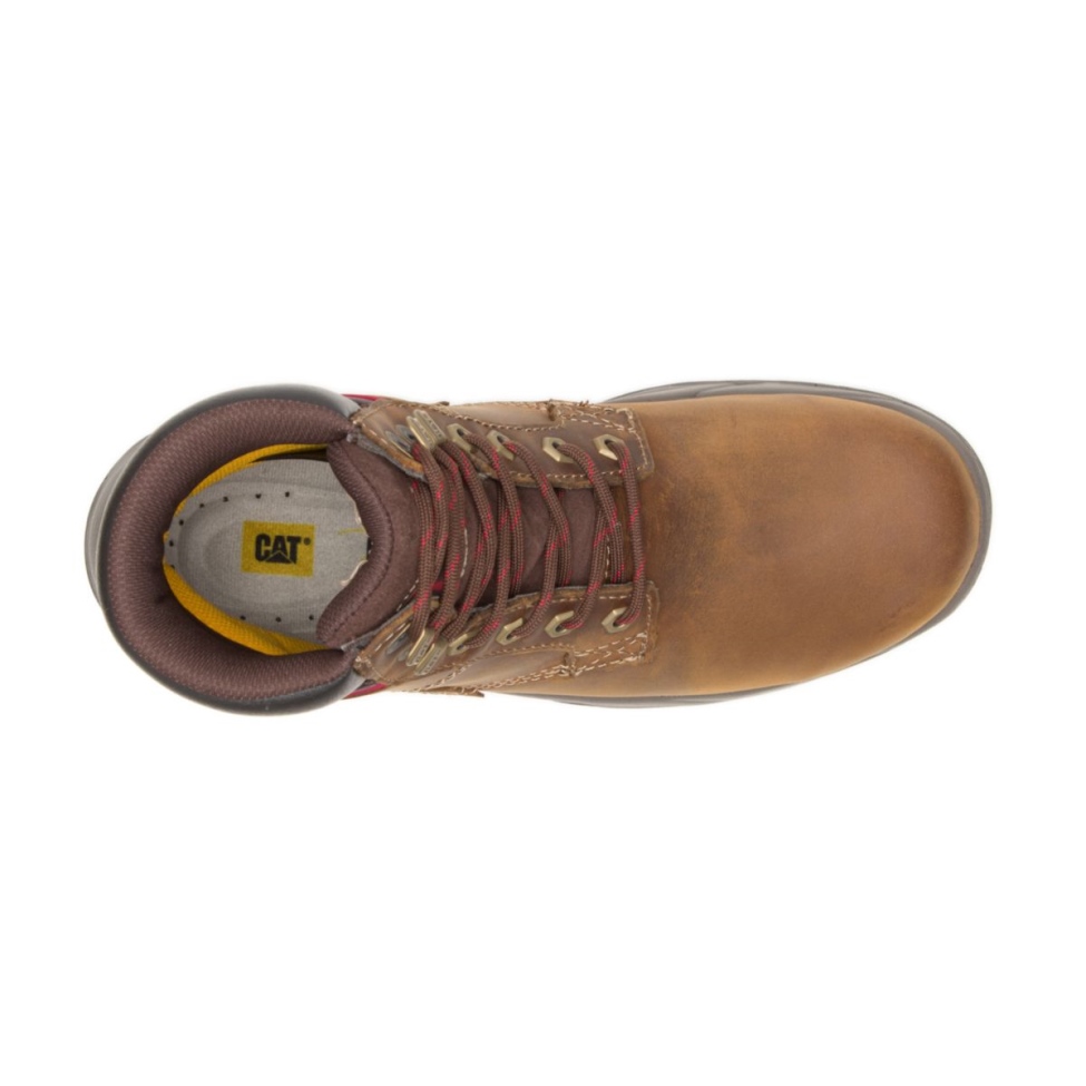 Botas De Trabajo Impermeables Dryverse 6' Para Mujer Beige Oscuro Cat Calzado
