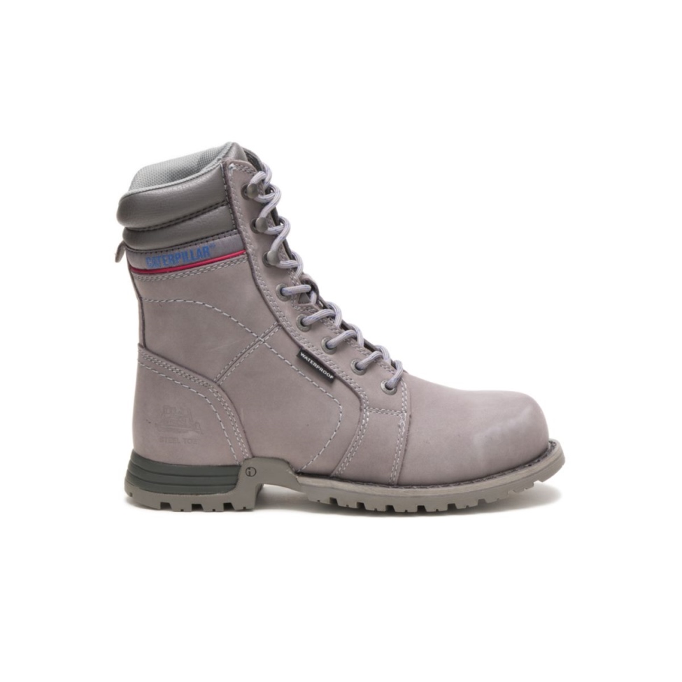 Botas De Trabajo Impermeables Con Punta De Acero Eco Para Mujer, Color Gris Escarcha, Calzado Para Gatos