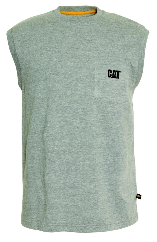 Calzado De Gato Con Camiseta Sin Mangas Con Bolsillo De Marca Registrada De Hombre Gris Jaspeado